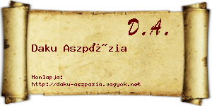 Daku Aszpázia névjegykártya